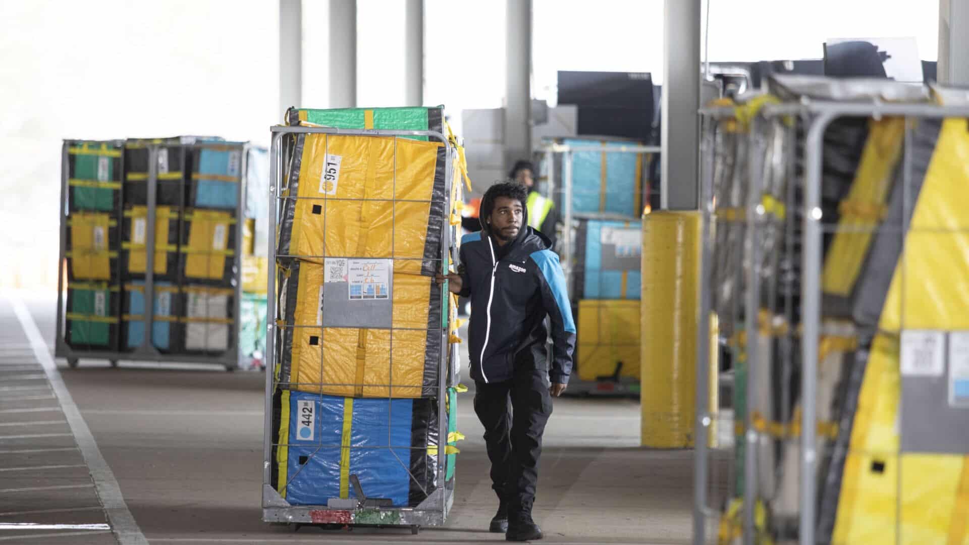 amazon worker in warehouse